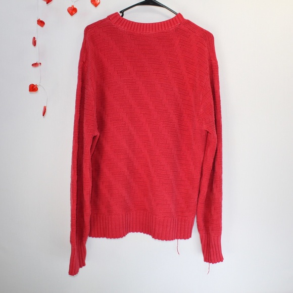 Vintage red checkered knit sweater no tags fits a size large-extra large - Picture 3 of 6
